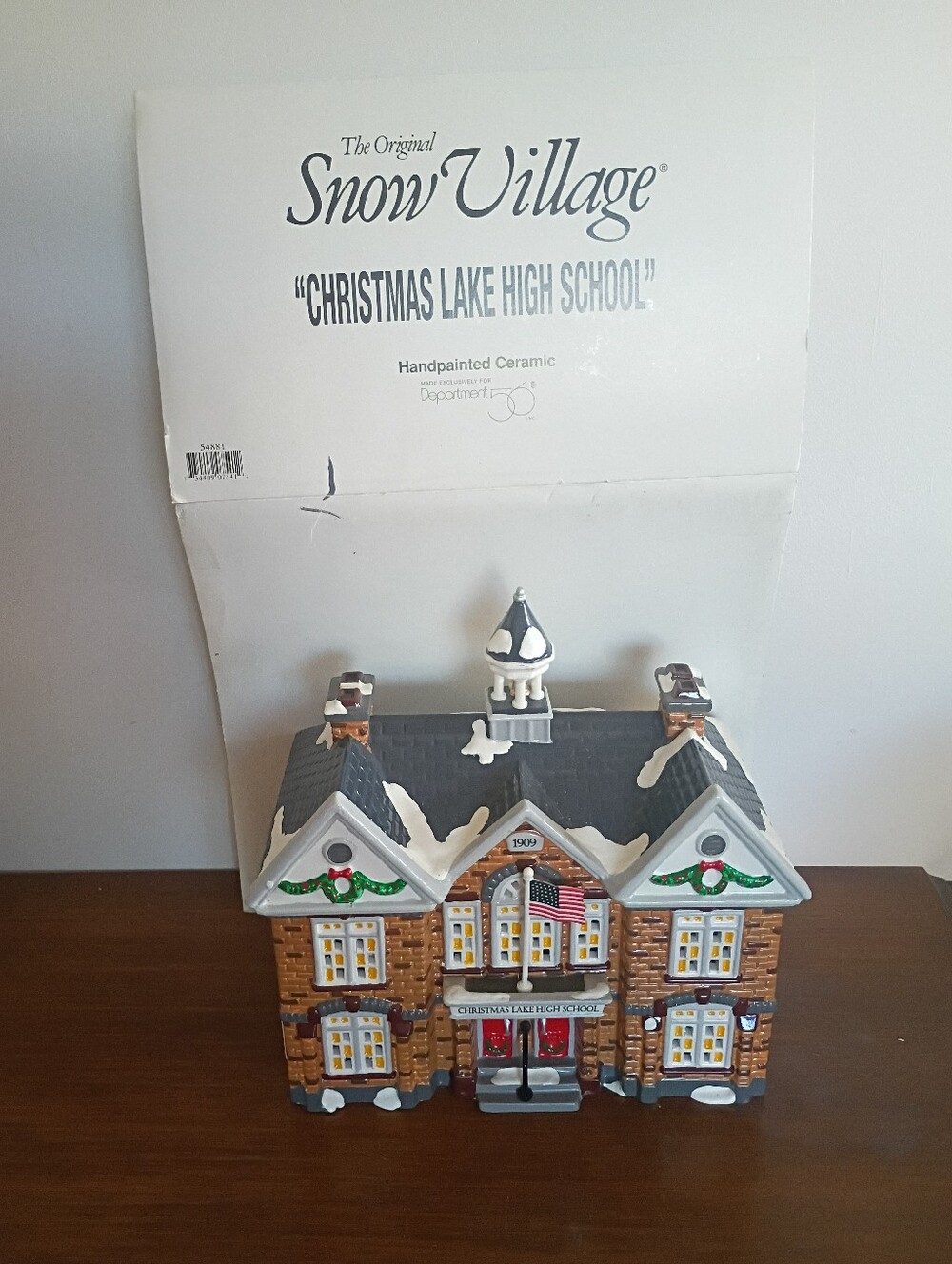 Christmas Lake High School Handpainted Ceramic Building Department 56